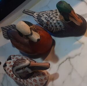 Grouping of Vintage Handpainted Wooden Ducks